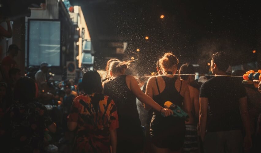 Let's soaked together in songkran festival in Thailand